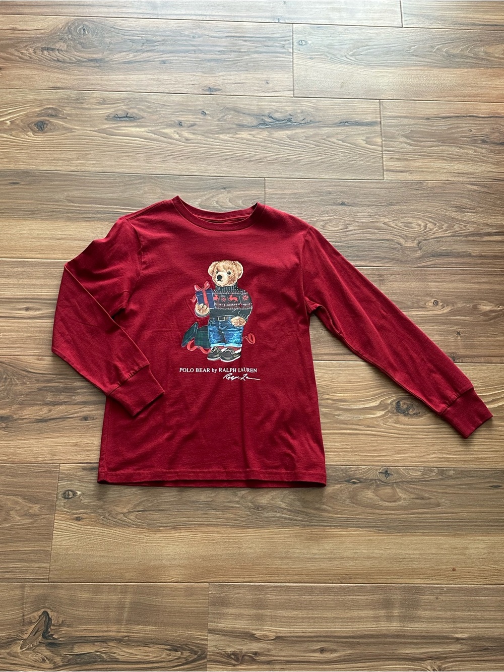 Polo by Ralph Lauren Red Bear Kids Graphic Long Sleeve Shirt